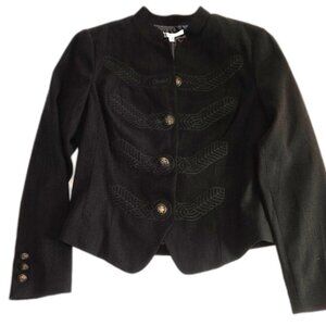 CAbi Gray Slacks and Matching Embroidered Military Corps Blazer Size 12